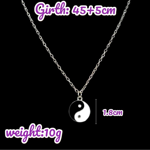 New Double Sided Black White Tai Chi Yin Yang Eight Trigrams Pendant Necklace - Picture 5 of 5